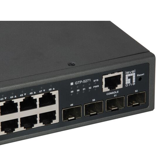 LevelOne GTP-5271 - Switch - L3 Lite - 48 x 10/100/1000 (PoE+) +