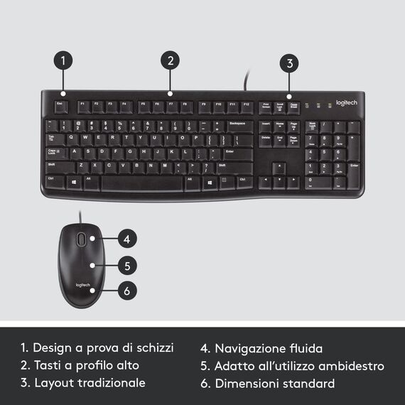 Logitech Desktop MK120 - Keyboard and mouse set - US | 920-002543