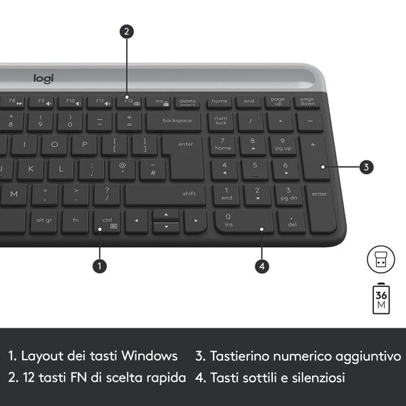 Logitech Slim Wireless Combo MK470 - Keyboard and mo | 920-009196