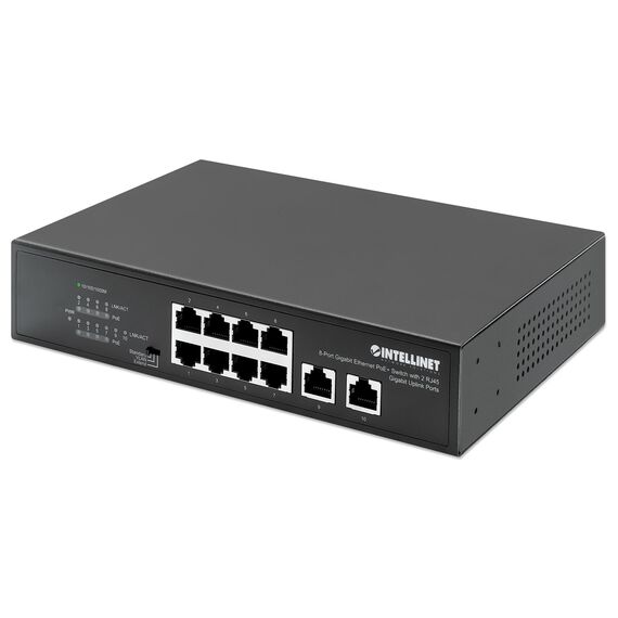 Intellinet 8-Port Gigabit PoE+ Switch 2 RJ45-Ports 120W  | 561402