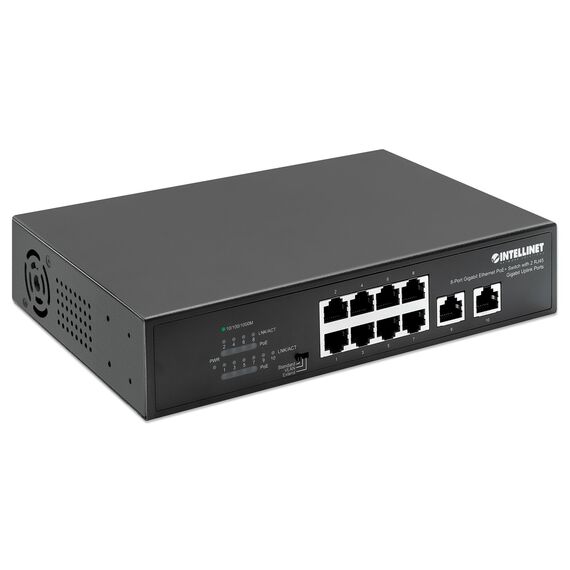 Intellinet 8-Port Gigabit PoE+ Switch 2 RJ45-Ports 120W  | 561402