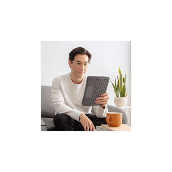 Logitech Folio Touch - Keyboard and folio case - wit | 920-009968