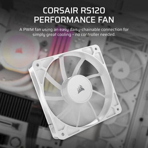 Corsair RS120 120mm PWM Fan - White CO9050192WW