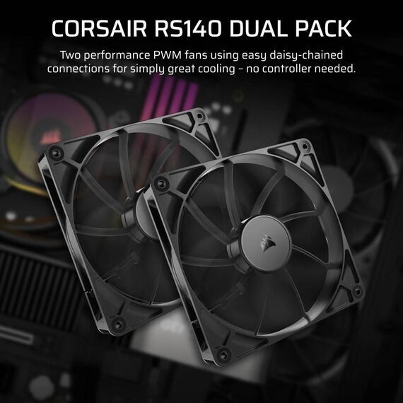 Corsair RS140 140mm PWM Fans - Dual Pack CO9050191WW
