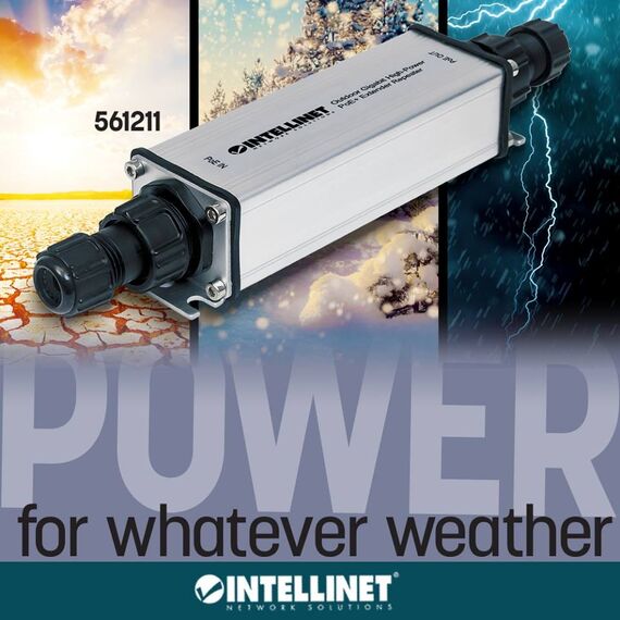 Intellinet Outdoor Gigabit High-Power PoE+ Extender Repe | 561211