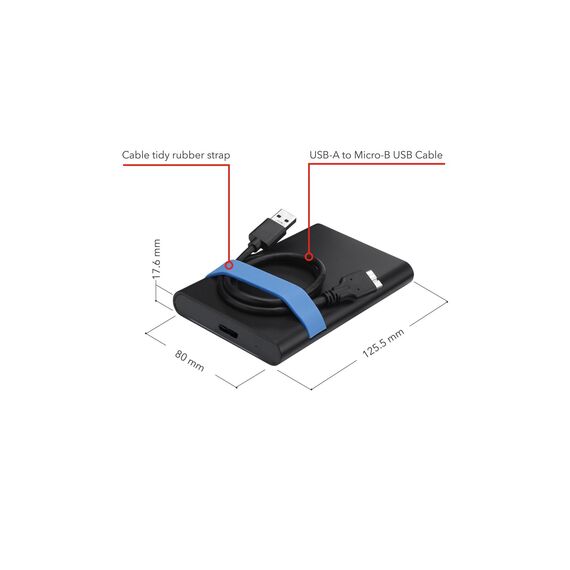 Verbatim - Storage enclosure - 2.5" - SATA 6Gb/s - USB 3. | 53106