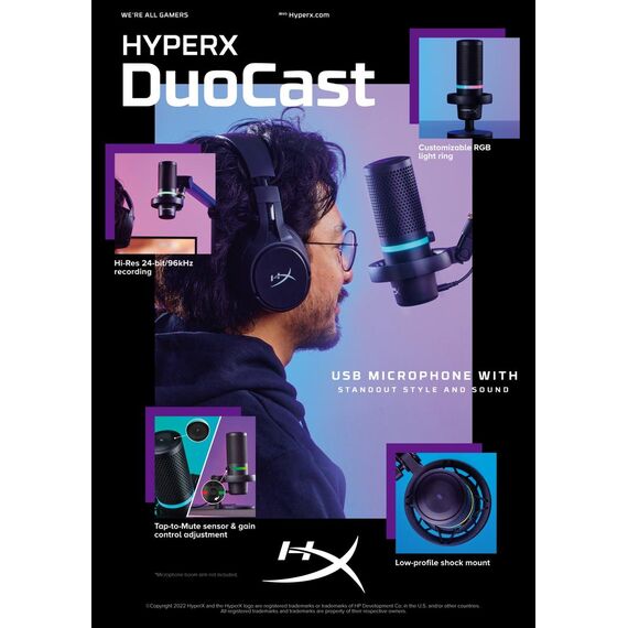 HyperX DuoCast - Microphone - USB - black | 4P5E2AA