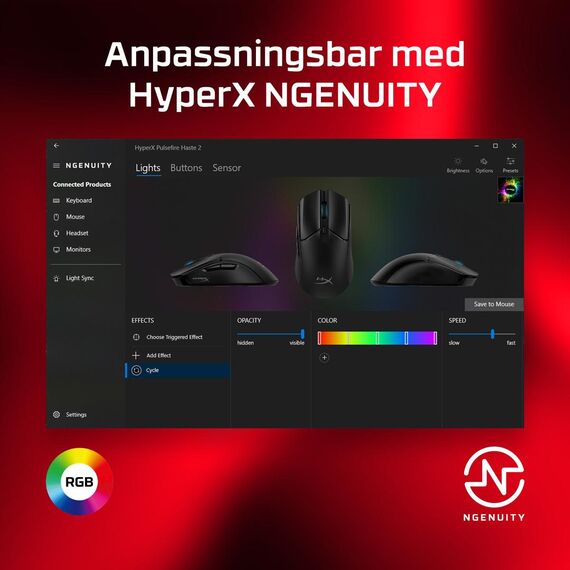HyperX Pulsefire Haste 2 - Mouse - optical - 6 buttons  | 6N0A7AA