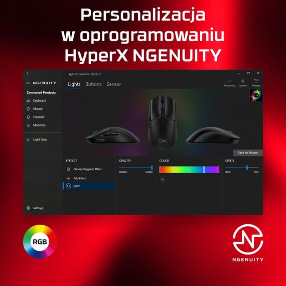 HyperX Pulsefire Haste 2 - Mouse - optical - 6 buttons  | 6N0A7AA
