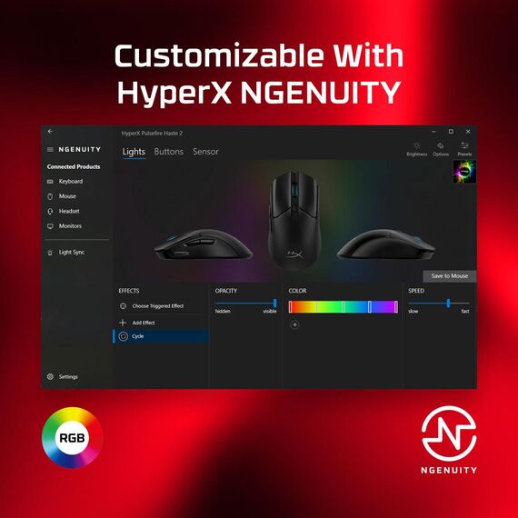 HyperX Pulsefire Haste 2 - Mouse - optical - 6 buttons  | 6N0A7AA