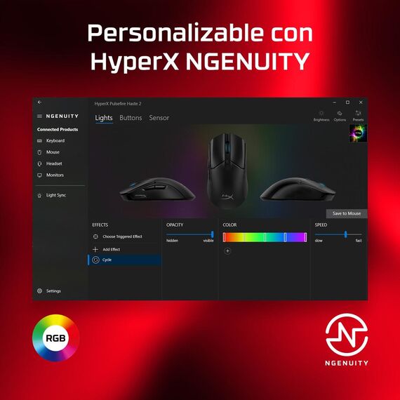 HyperX Pulsefire Haste 2 - Mouse - optical - 6 buttons  | 6N0A7AA
