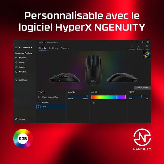 HyperX Pulsefire Haste 2 - Mouse - optical - 6 buttons  | 6N0A7AA