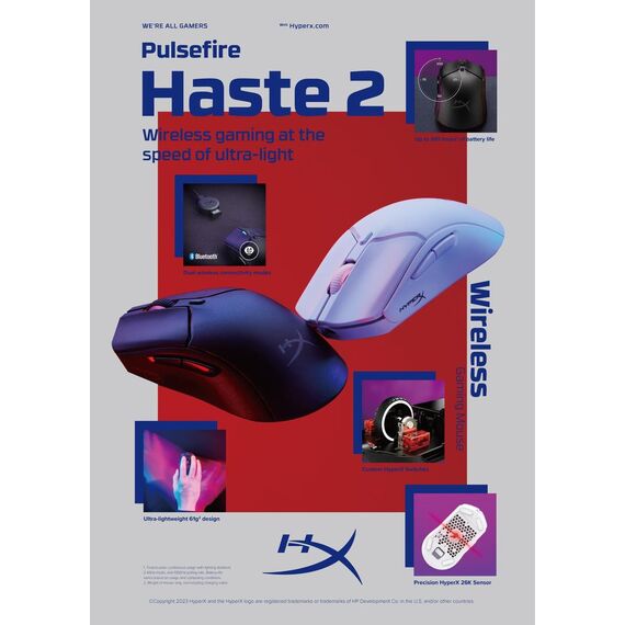 HyperX Pulsefire Haste 2 - Mouse - optical - 6 buttons  | 6N0B0AA