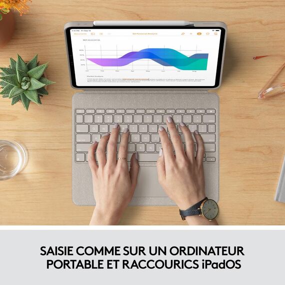 Logitech Combo Touch - Keyboard and folio case - wit | 920-010217