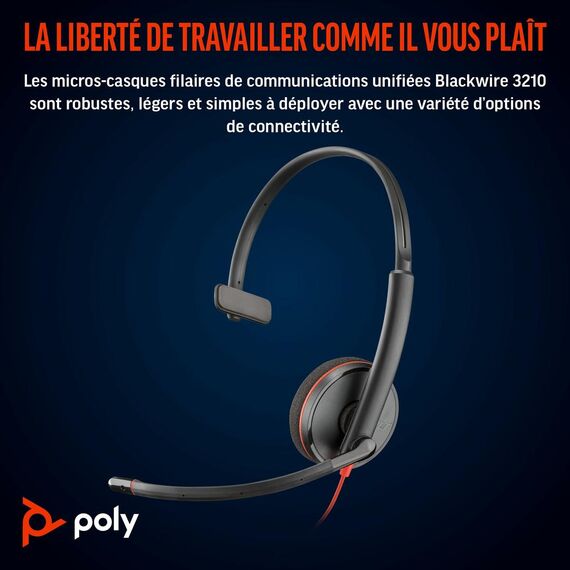 Poly Blackwire 3210 - Blackwire 3200 Series - headset - | 8X2J8A6
