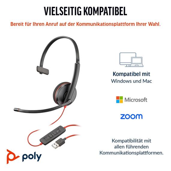 Poly Blackwire 3210 - Blackwire 3200 Series - headset - | 8X2J8A6
