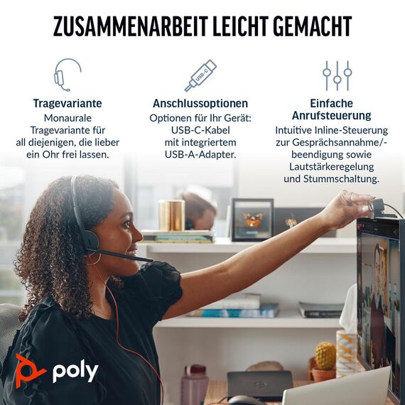 Poly Blackwire 3210 - Blackwire 3200 Series - headset - | 8X2J8A6