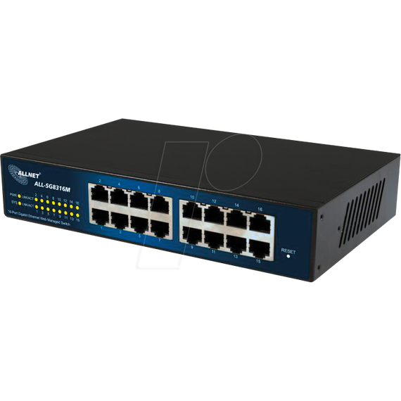 ALLNET ALL-SG8316M - Switch - Managed - 16 x 10/100/1000 - deskto