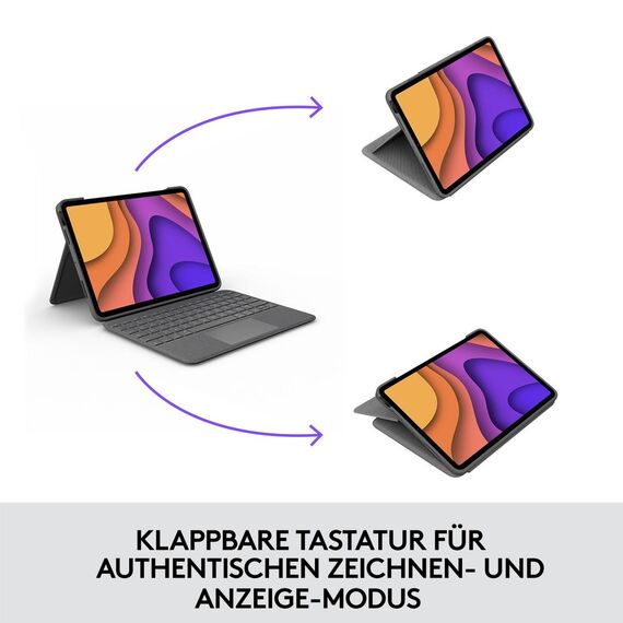 Logitech Folio Touch - Keyboard and folio case - wit | 920-009960