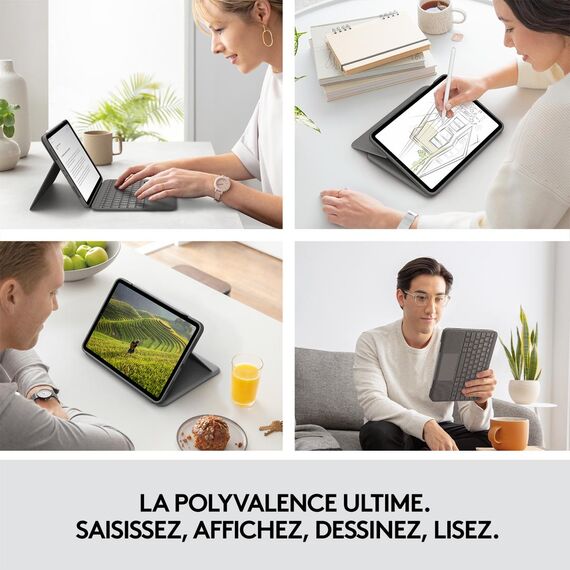 Logitech Folio Touch - Keyboard and folio case - wit | 920-009960