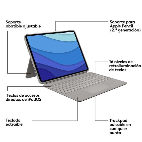 Logitech Combo Touch - Keyboard and folio case - wit | 920-010219