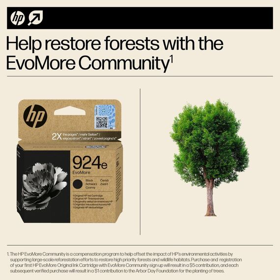 HP 924e EvoMore - Black - original - ink cartridge  | 4K0V0NE#SE1