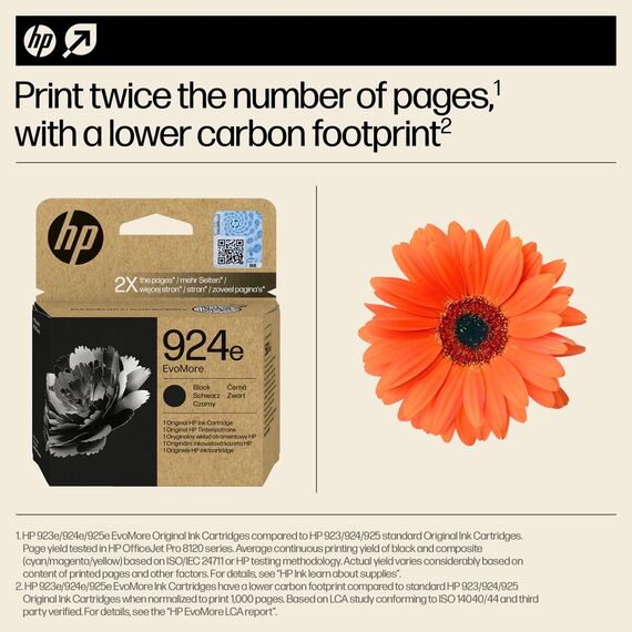 HP 924e EvoMore - Black - original - ink cartridge  | 4K0V0NE#SE1