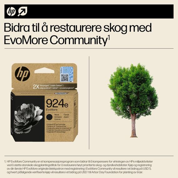 HP 924e EvoMore - Black - original - ink cartridge  | 4K0V0NE#SE1