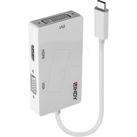 Lindy - External video adapter - VL100 - USB-C 3.1 - DVI, | 43273