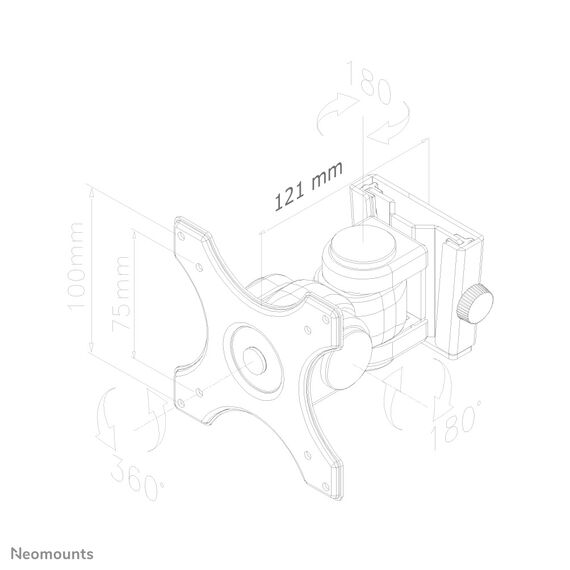 Neomounts FPMA-W250 - Bracket - full-motion - fo | FPMA-W250BLACK