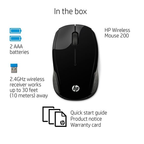 HP 200 - Mouse - right and left-handed - optical -  | X6W31AA#ABB