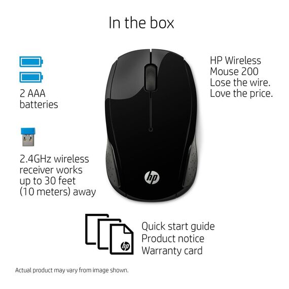 HP 200 - Mouse - right and left-handed - optical -  | X6W31AA#ABB