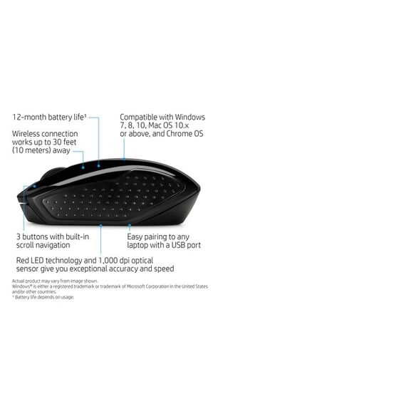 HP 200 - Mouse - right and left-handed - optical -  | X6W31AA#ABB