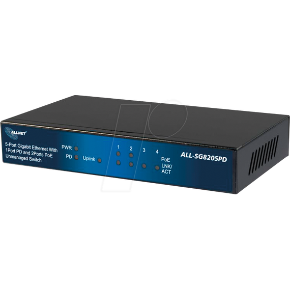 ALLNET ALL-SG8205PD - Unmanaged - L2 - Gigabit Ethernet (10/100/1