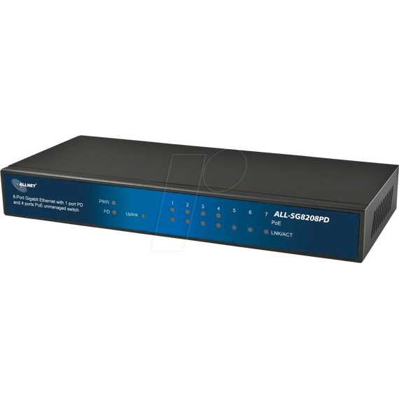 ALLNET ALL-SG8208PD - Unmanaged - Gigabit Ethernet (10/100/1000)