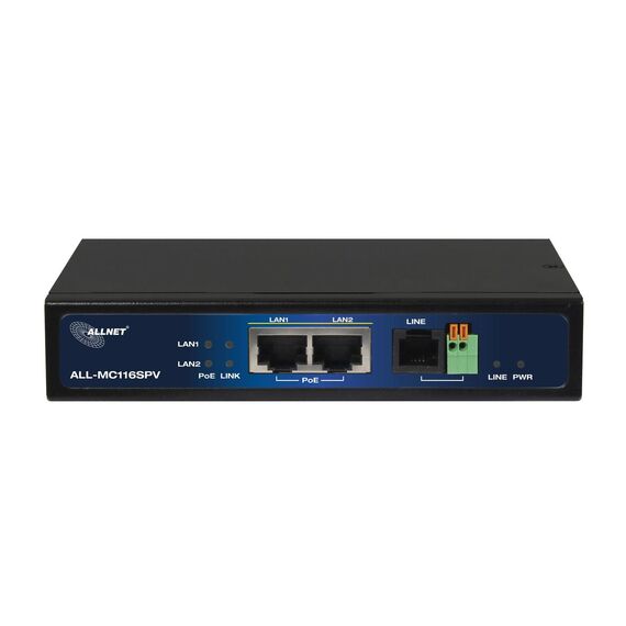 ALLNET ALL-MC116SPV-VDSL2 - Black - 10BASE-T - 100BASE-T - IEEE 8