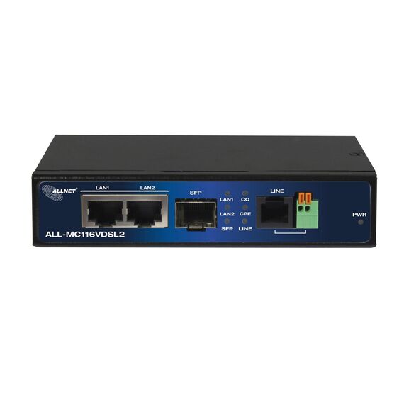 ALLNET ALL-MC116VDSL2 - 2x RJ45 - SFP - Black - 160 Mbit/s - 10BA