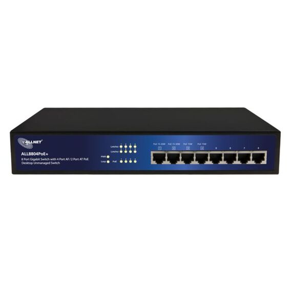 ALLNET ALL8804PoE+ - Switch - unmanaged - 4 x 10/100/1000 (PoE) +
