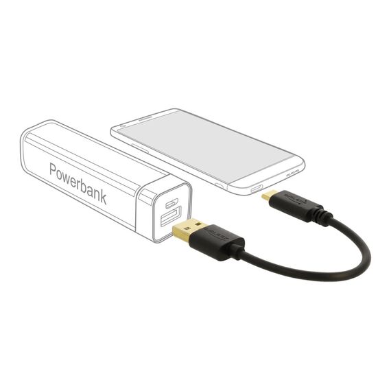 Delock - USB adapter - USB (M) to USB-C (M) - 3 A - 15 cm | 85354