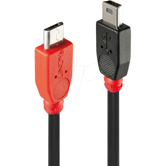 Lindy - USB cable - mini-USB Type B (M) to Micro-USB Type | 31718
