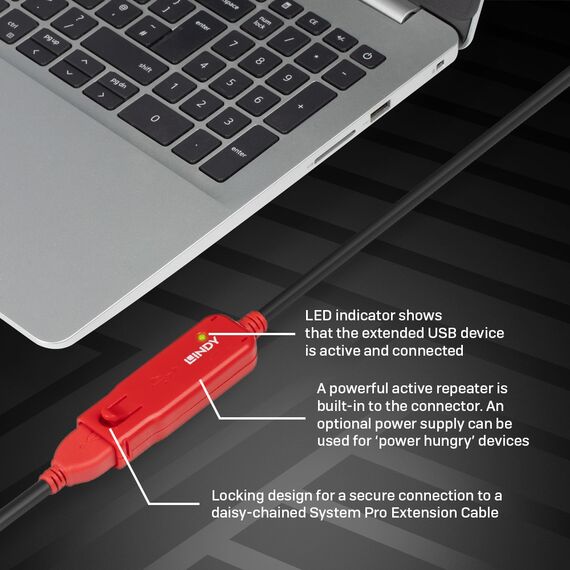 Lindy USB 2.0 Active Extension Cable - USB extension cabl | 42923