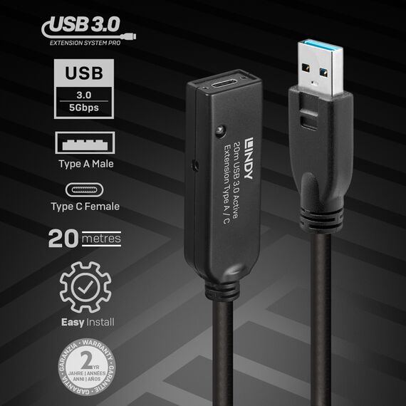 LINDY - USB extender - USB 3.0, USB 3.2, USB 3.1 Gen 1 | 43375