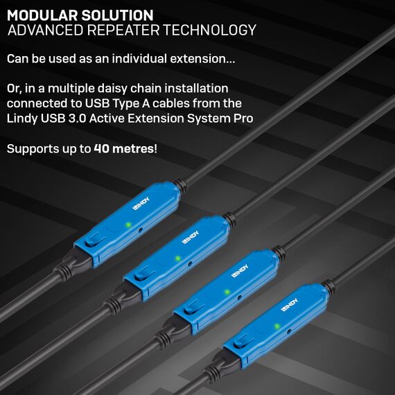 Lindy - USB extension cable - 24 pin USB-C (M) to USB Typ | 43380