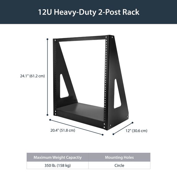 StarTech.com 12U Heavy Duty 2 Post Open Frame Netwo | 2POSTRACK12