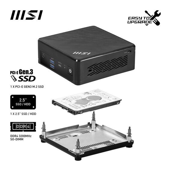 MSI Cubi N ADL 006DE - Mini PC - Pentium N200 / up | 00B0A911-006