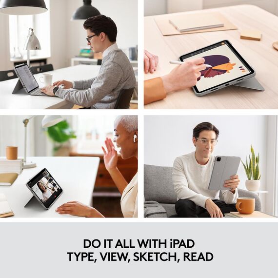 Logitech Combo Touch - Keyboard and folio case - wit | 920-010168
