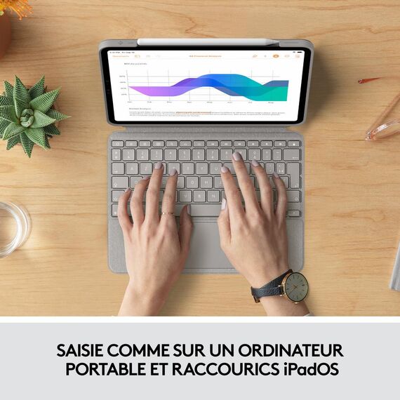 Logitech Combo Touch - Keyboard and folio case - wit | 920-010168