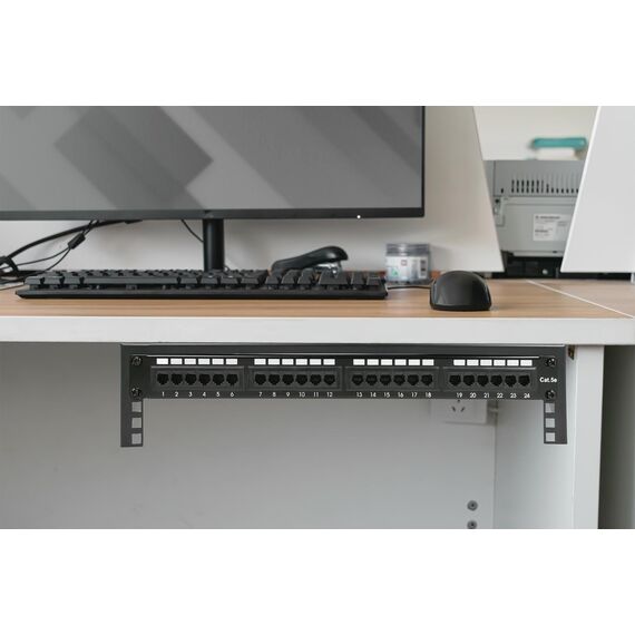 Digitus - Patch panel bracket - wall mountable - black | DN-48004