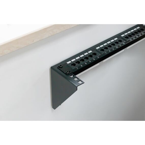 Digitus - Patch panel bracket - wall mountable - black | DN-48004