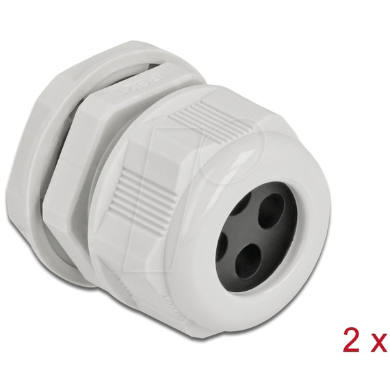DeLOCK - Cable gland - grey (pack of 2) | 60382